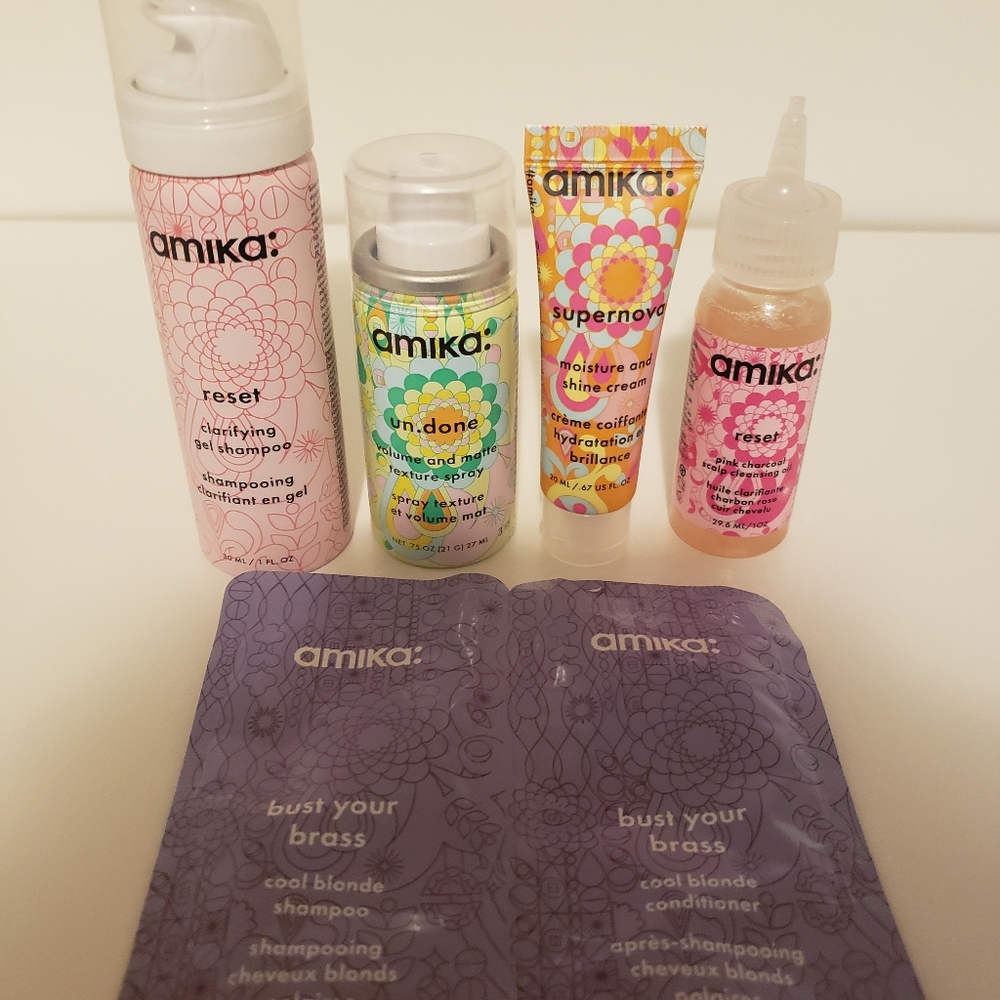 amika hair products (trial sizes)